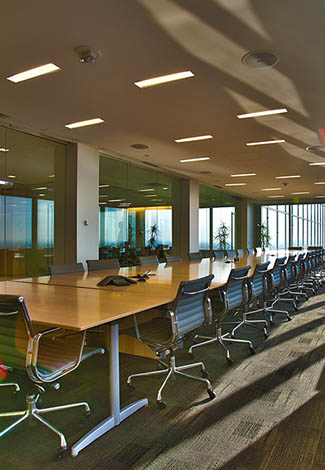 Photo of office conference room table and chairs